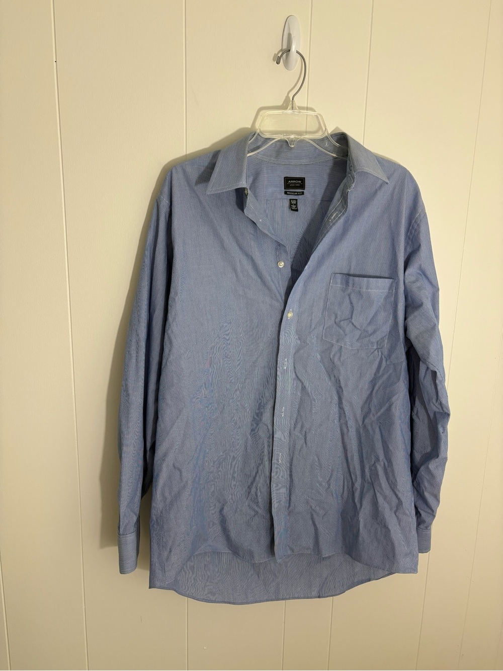 Arrow Men's Light Blue Pinpoint Dress Shirt